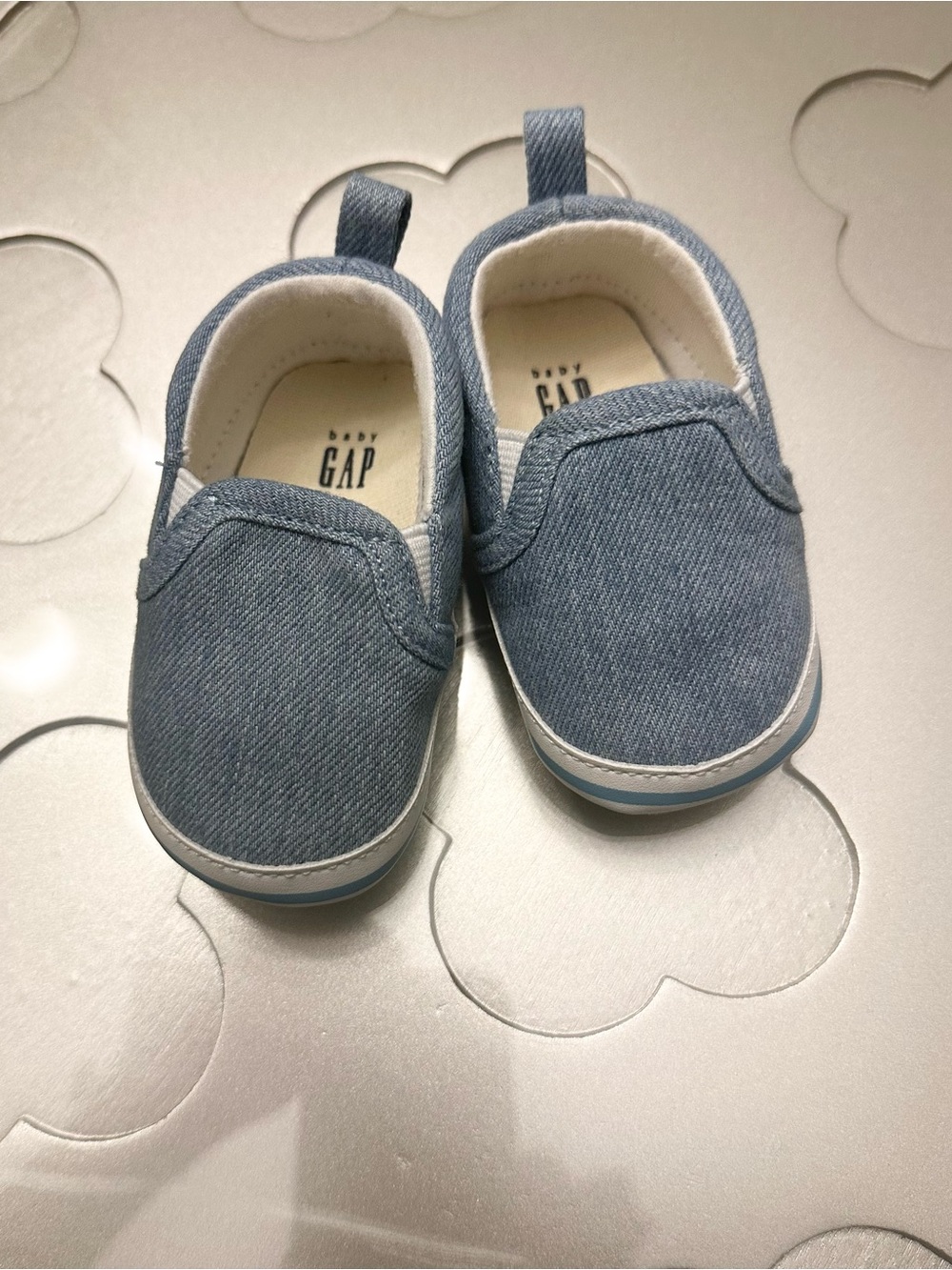 GAP Denim-Look Slip-On Baby Shoes in Light Blue